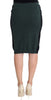 Green Wool Blend Pencil Skirt