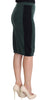 Green Wool Blend Pencil Skirt