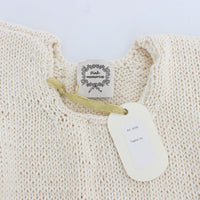 Beige Cotton Blend Knitted Sleeveless Sweater