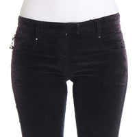 Purple Cropped Corduroys Jeans