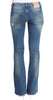 Blue Wash Cotton Stretch Flare Bootcut Jeans