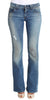 Blue Wash Cotton Stretch Flare Bootcut Jeans