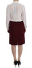 White Red Shirt Long Sleeve Wool Dress