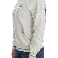 White Mock Zip Cardigan Sweatshirt Sweater