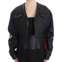 Black Short Croped Coat Bomber Jacket