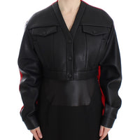 Black Short Croped Coat Bomber Jacket