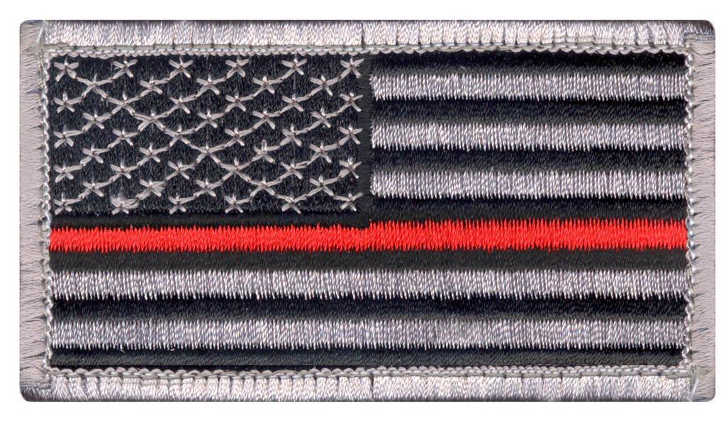 Thin Red Line US Flag Patch - Hook Back