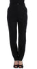 Black High Waist Straight Slim Dress Pants