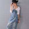 Bib Midi Jean Dress with Suspenders