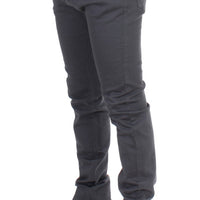 Gray cotton stretch slim fit jeans