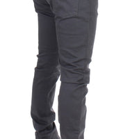 Gray cotton stretch slim fit jeans