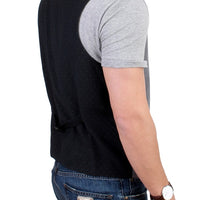 Gray cotton blend casual vest