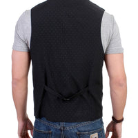 Gray cotton blend casual vest