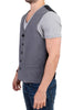 Gray cotton blend casual vest