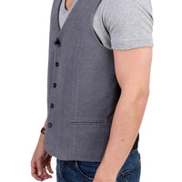 Gray cotton blend casual vest