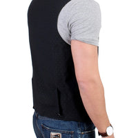 Black wool blend casual vest