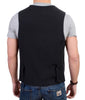 Black wool blend casual vest