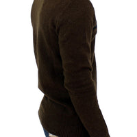 Brown striped crewneck sweater