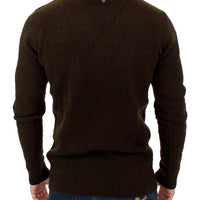 Brown striped crewneck sweater