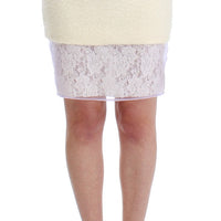 White Pencil Lace Skirt