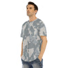 Men's Gray Camo Short Sleeve T-shirt with Curved Hem