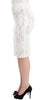 White Silk Straight Knee-length Pencil Skirt