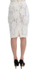 White Silk Straight Knee-length Pencil Skirt