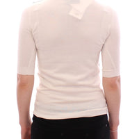 White Shortsleeve Cotton Polo T-shirt