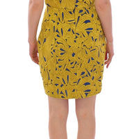 Blue Yellow Strapless Bubble Mini Shift Dress