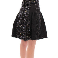 Black Crystal Handmade Above Knee Skirt