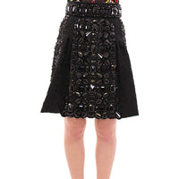 Black Crystal Handmade Above Knee Skirt