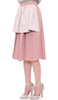 Pink Gray Knee-Length Pleated Skirt