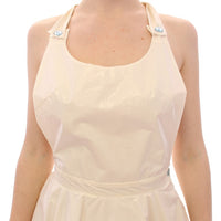 White Halterneck Knee Length Tea Dress