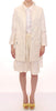 White Viscose Button Front Jacket Coat Trench