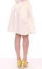 White Above-Knee Stretch Waist Strap Skirt