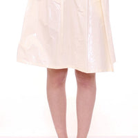 White Above-Knee Stretch Waist Strap Skirt