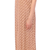 Pink Long Button Front Sleeveless Dress