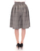 Gray Checkered Wool Shorts Skirt