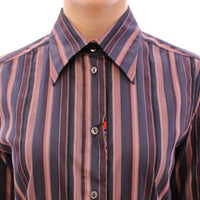 Multicolor Striped Floral Cotton Shirt