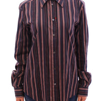 Multicolor Striped Floral Cotton Shirt