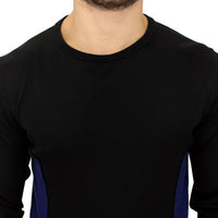 Black crewneck wool sweater