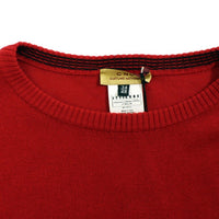 Red crewneck wool sweater