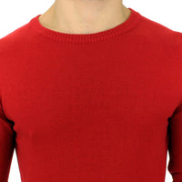 Red crewneck wool sweater