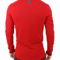 Red crewneck wool sweater