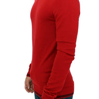 Red crewneck wool sweater