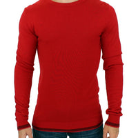 Red crewneck wool sweater