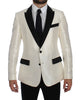 White Black Silk 2 Piece Blazer