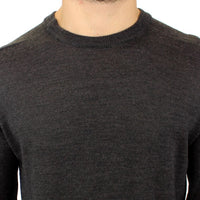 Gray crewneck pullover sweater