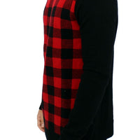 Red black checkered sweater