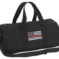 Thin Red Line Canvas Shoulder Duffle Bag - 19 Inch